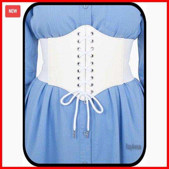 Accessories - Stretchy Leather Corset Belt Elastic Waist Cincher Waspie Costume Accessory